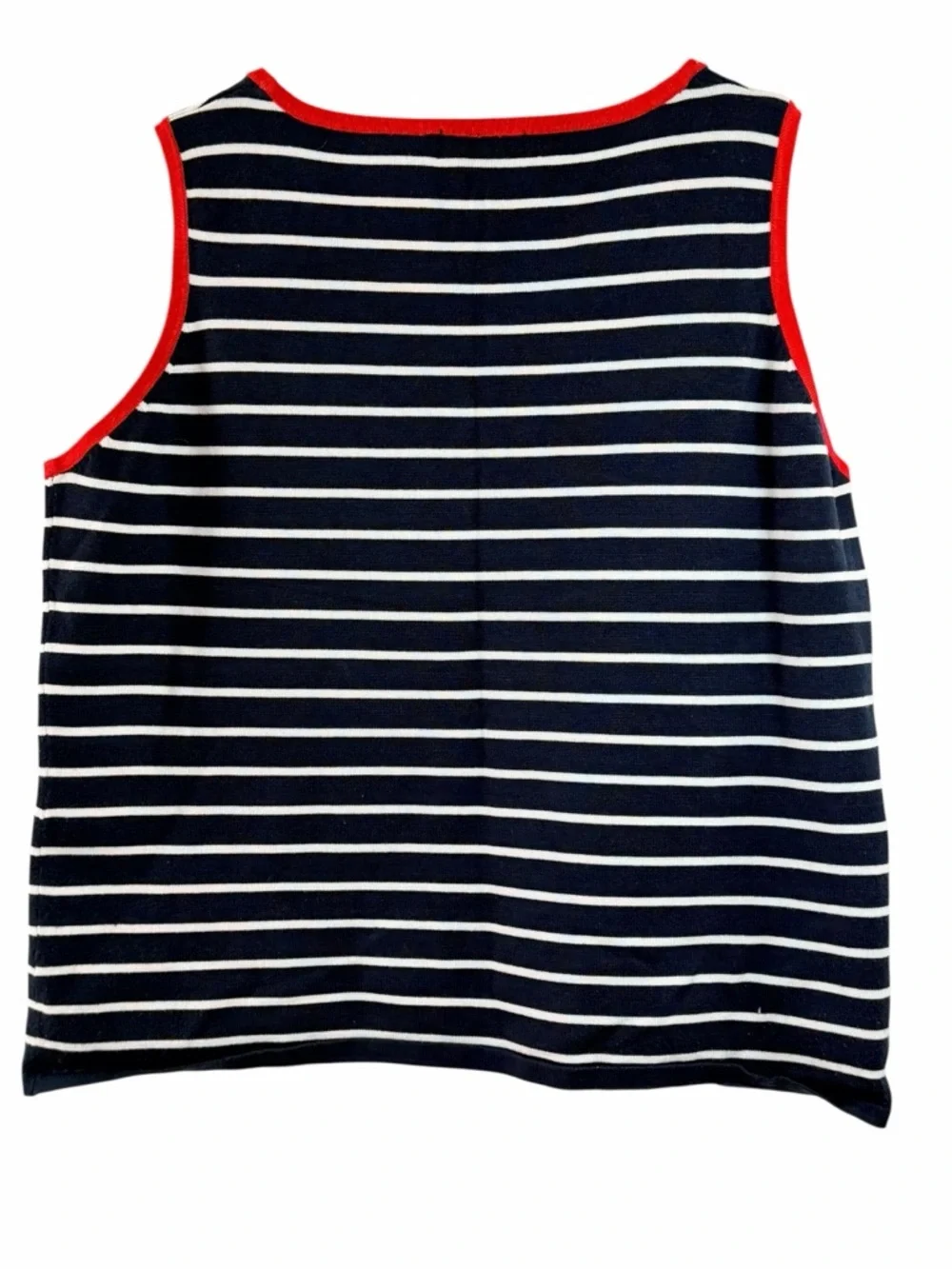 White Stag Vintage Navy Stripe Red Star Embroidered Tank Top Sleeveless XL 16-18 - Picture 3 of 6